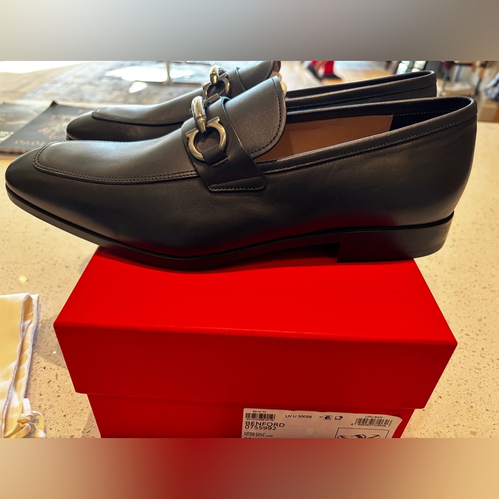 NWT Salvatore Ferragamo "Benford" in Black Calf Leather Bit Loafers - Picture 3 of 8